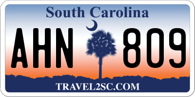 SC license plate AHN809