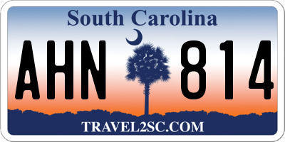 SC license plate AHN814