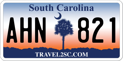 SC license plate AHN821
