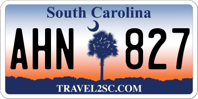 SC license plate AHN827
