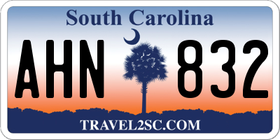 SC license plate AHN832