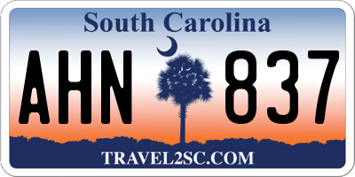 SC license plate AHN837