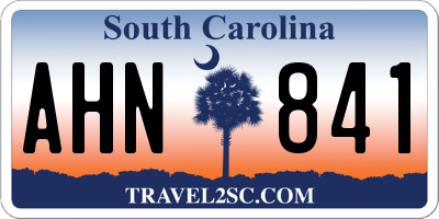 SC license plate AHN841