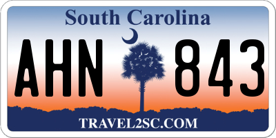 SC license plate AHN843