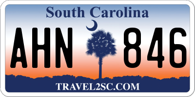 SC license plate AHN846