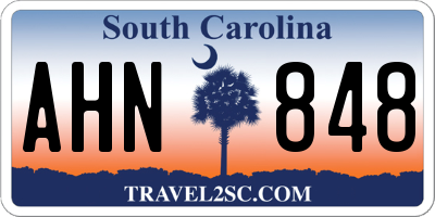 SC license plate AHN848