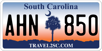 SC license plate AHN850