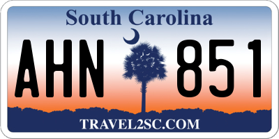 SC license plate AHN851