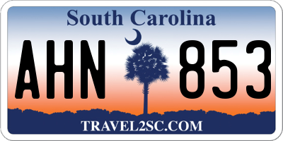 SC license plate AHN853