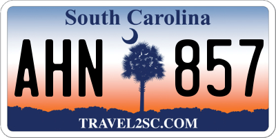 SC license plate AHN857