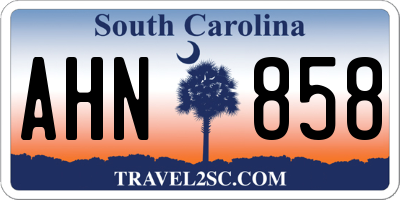 SC license plate AHN858