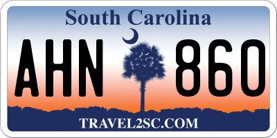 SC license plate AHN860