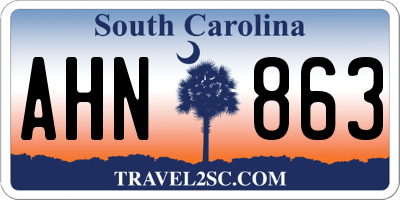 SC license plate AHN863