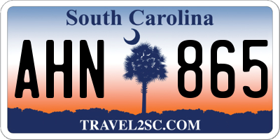 SC license plate AHN865