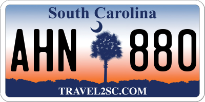 SC license plate AHN880