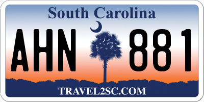 SC license plate AHN881