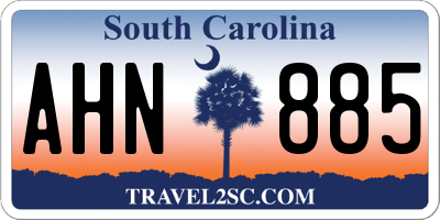 SC license plate AHN885