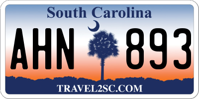 SC license plate AHN893