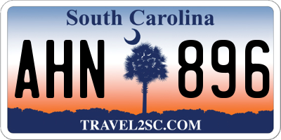 SC license plate AHN896