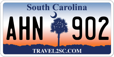 SC license plate AHN902