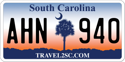 SC license plate AHN940