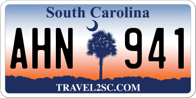 SC license plate AHN941