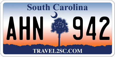 SC license plate AHN942
