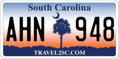 SC license plate AHN948