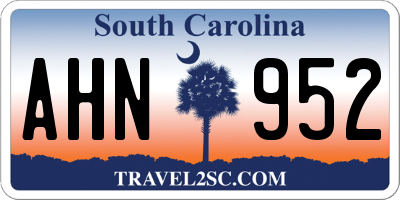 SC license plate AHN952