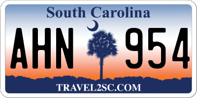 SC license plate AHN954
