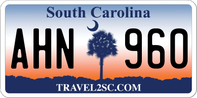 SC license plate AHN960