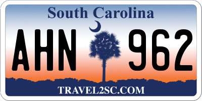 SC license plate AHN962
