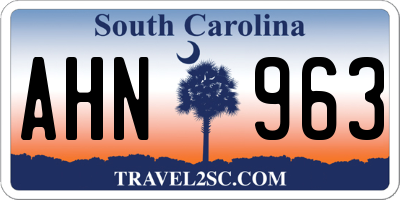 SC license plate AHN963