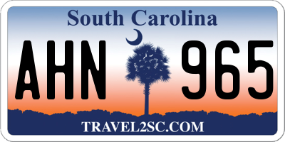 SC license plate AHN965