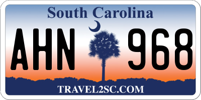 SC license plate AHN968