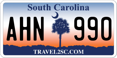 SC license plate AHN990