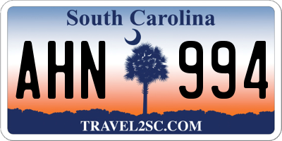 SC license plate AHN994