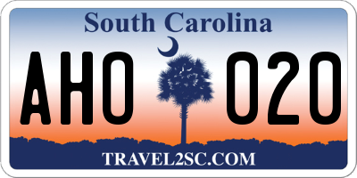SC license plate AHO020