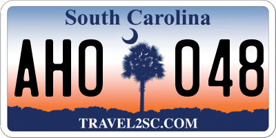 SC license plate AHO048