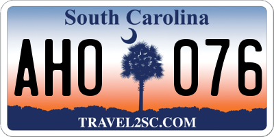 SC license plate AHO076
