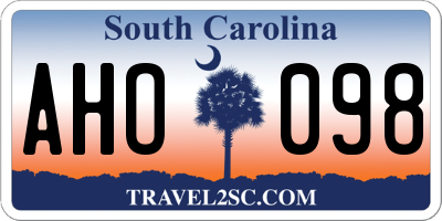 SC license plate AHO098