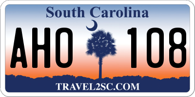 SC license plate AHO108