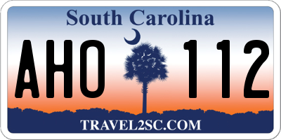 SC license plate AHO112