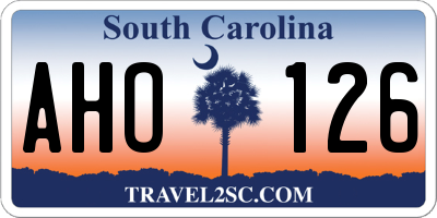 SC license plate AHO126