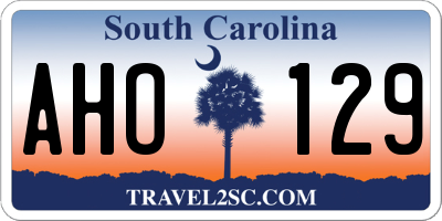 SC license plate AHO129