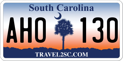 SC license plate AHO130