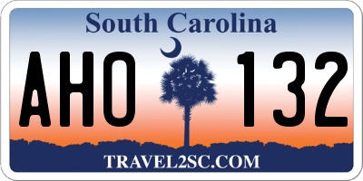 SC license plate AHO132