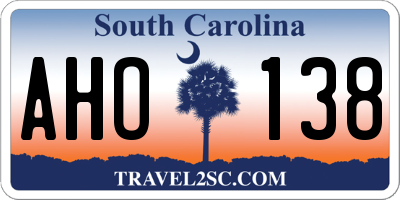 SC license plate AHO138