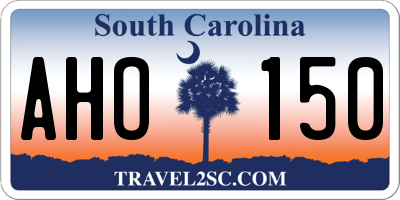 SC license plate AHO150