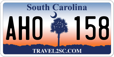 SC license plate AHO158